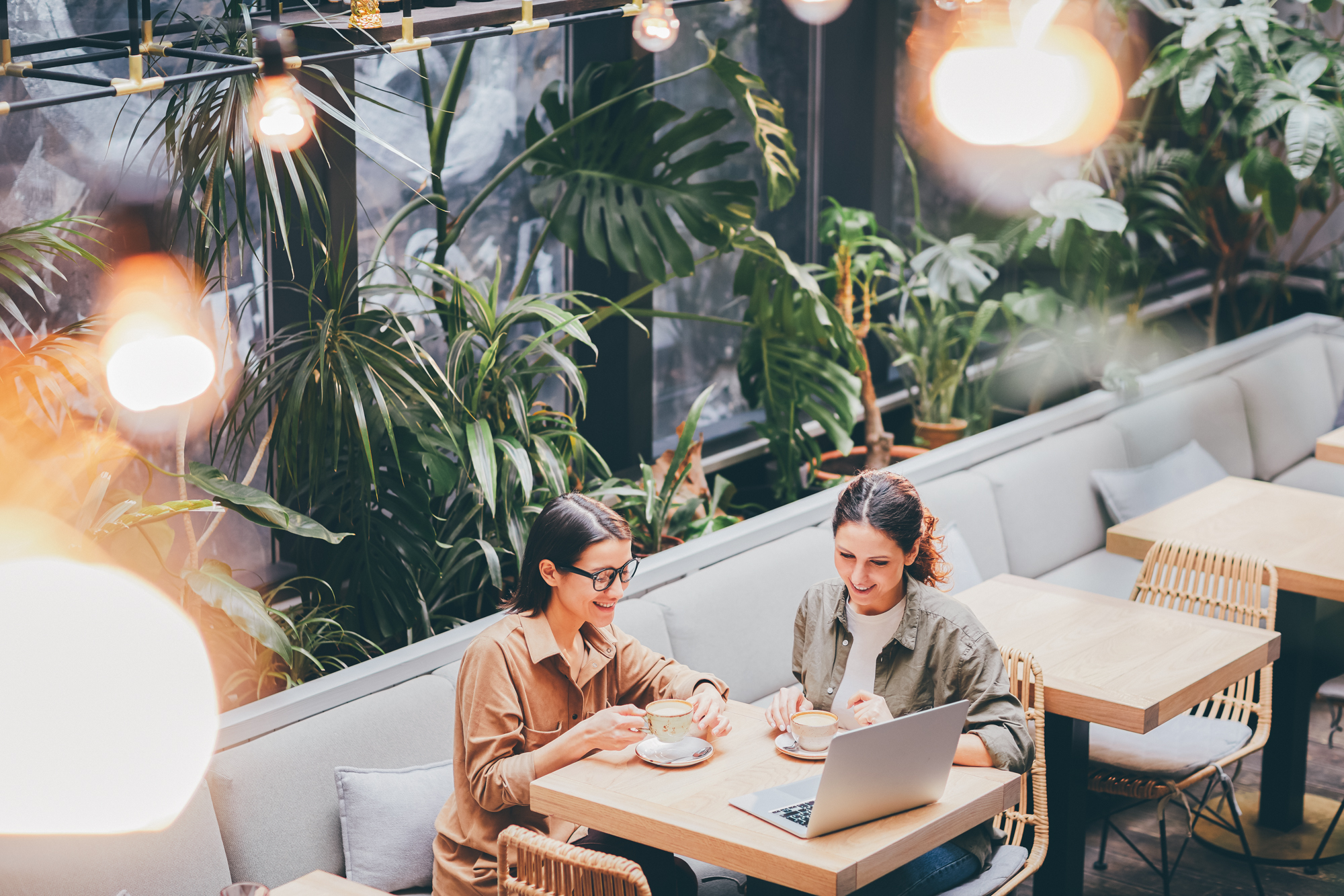 People meeting other lunch
