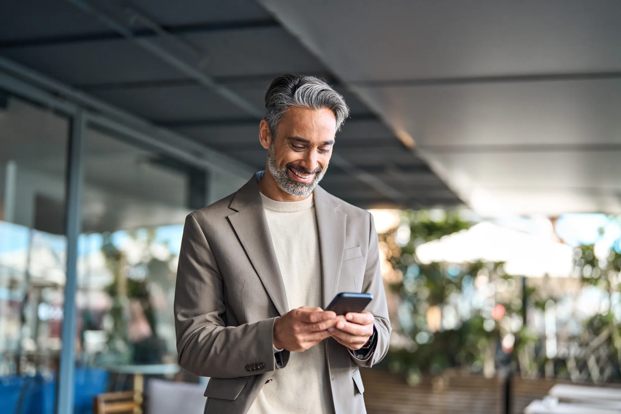 Person looking at his mobile
