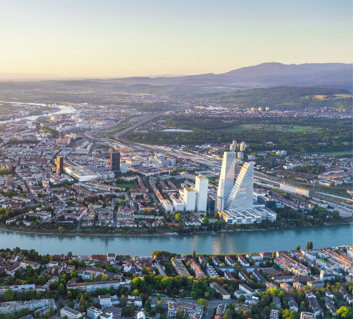 Aerial view of Basel Area Life Sciences Supercluster