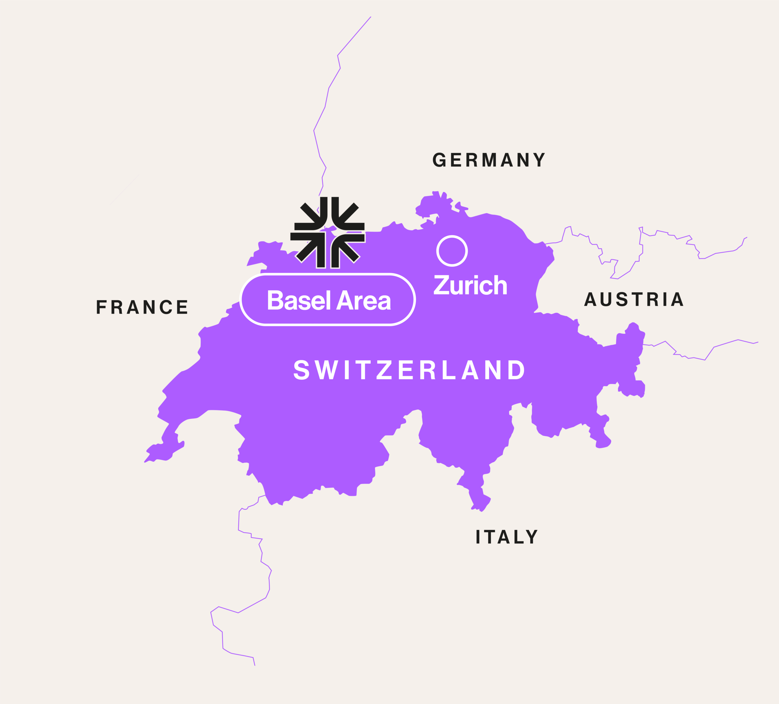 Map Basel Area location in Switzerland